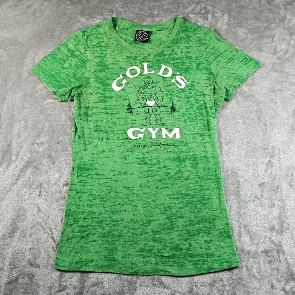 Vintage Golds Gym Shirt Womens Large Weightlifting Venice Bodybuilding Gym Y2K
